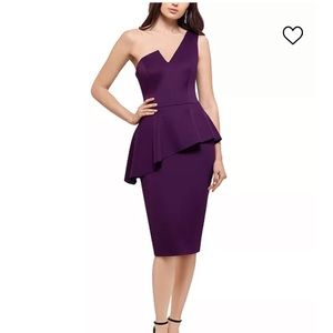 Purple, one shoulder, peplum dress!
